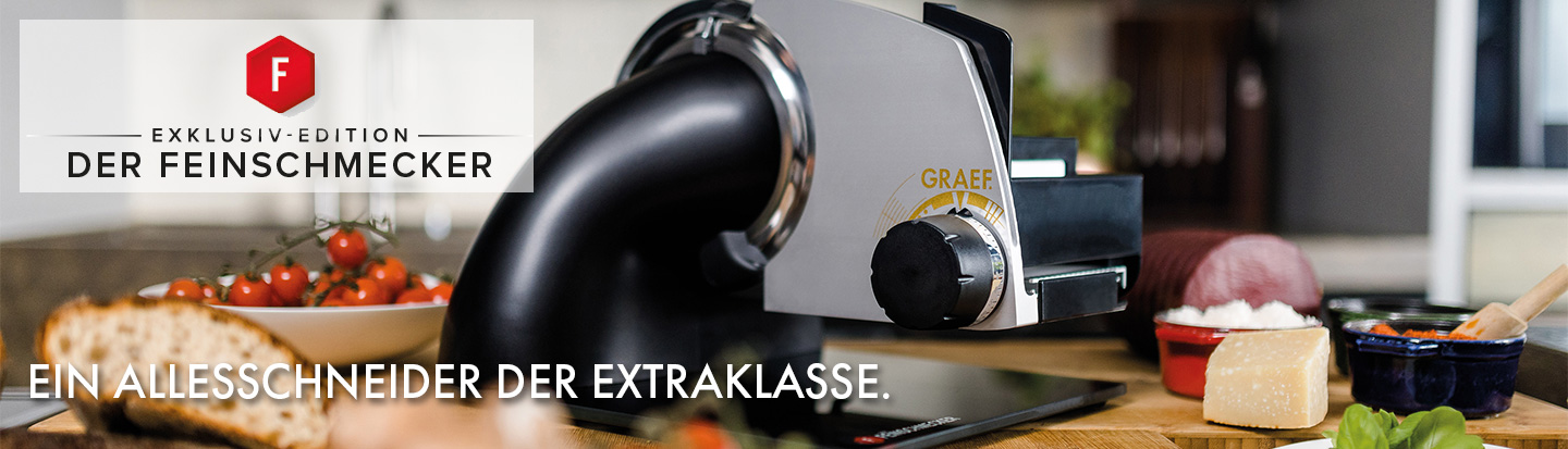 Allesschneider der Extraklasse mit Tomaten, Brot und Käse. Exklusiv-Edition.