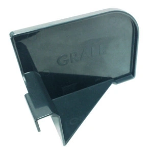 Schwarzer Kunststoff-Eckschutz mit dem Wort GRAIL darauf, für Möbel.
