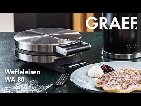 Waffle iron WA 80, GRAEF, waffle, plate, powdered sugar, dessert, kitchen, food, stainless steel