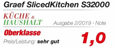 Graef SlicedKitchen S32000, Note 1,0, Ausgabe 2/2019, Küche & Haushalt, Oberklasse, Preis/Leistung: sehr gut