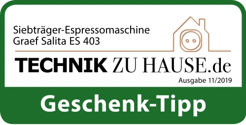 Siebträger-Espressomaschine Graef Salita ES 403, Technik zu Hause, Geschenk-Tipp, Ausgabe 11/2019