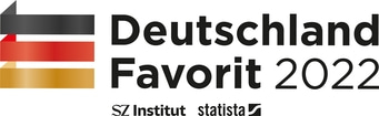 Deutschland Favorit 2022 Logo mit den Farben der deutschen Flagge