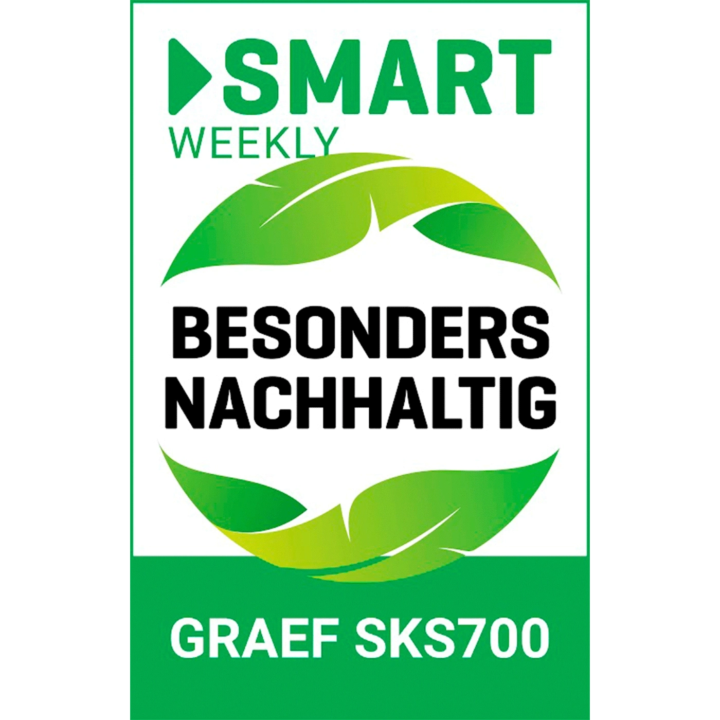 Smart Weekly, particularly sustainable, GRAEF SKS700, green logo, leaves