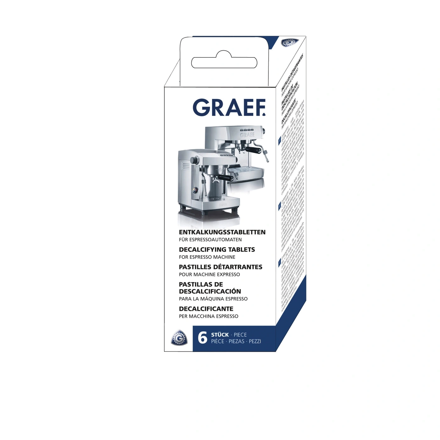 Entkalkungstabletten für Espressomaschinen, 6 Stück, GRAEF-Produkt, zur Reinigung von Kaffeemaschinen