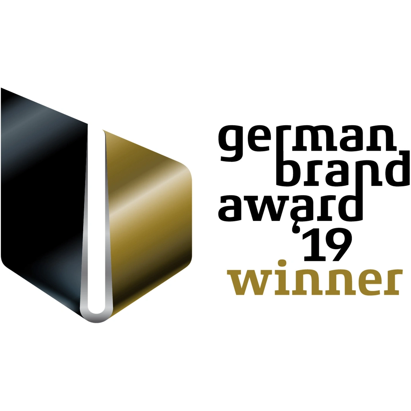 Logo du German Brand Award 2019 Winner avec design abstrait