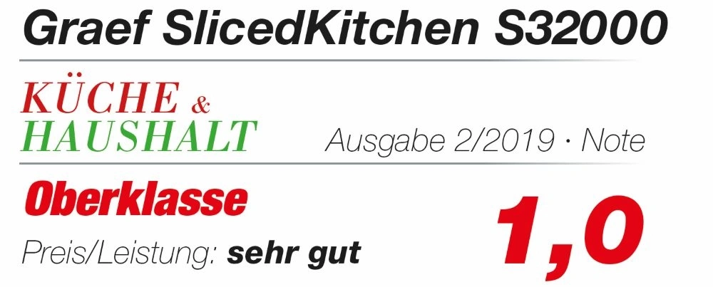 Graef SlicedKitchen S32000, note 1,0, édition 2/2019, cuisine & maison, classe supérieure, rapport qualité/prix: très bon