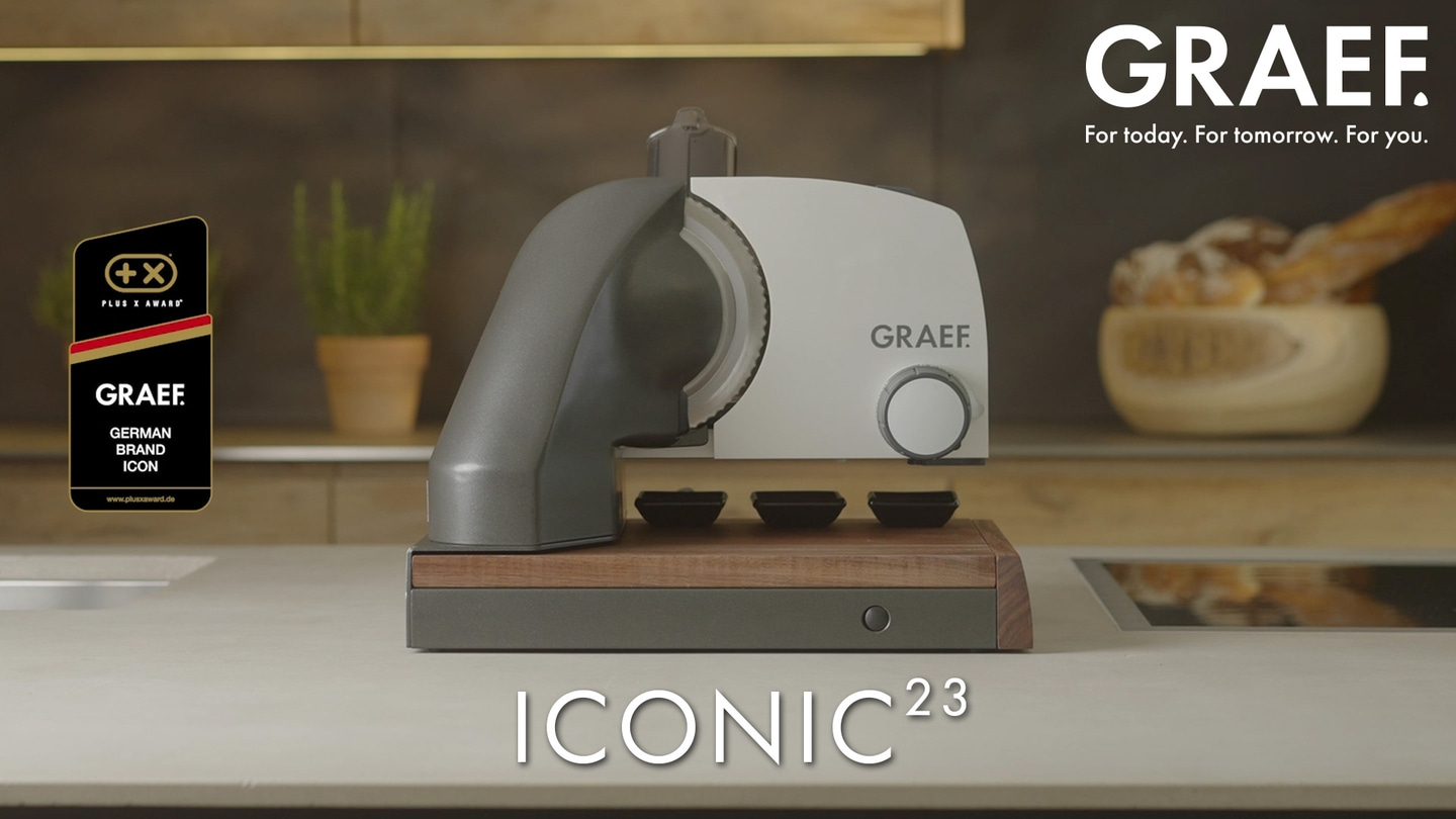 GRAEF slicer, ICONIC 23, Plus X Award winner, for today and tomorrow, German brand icon.