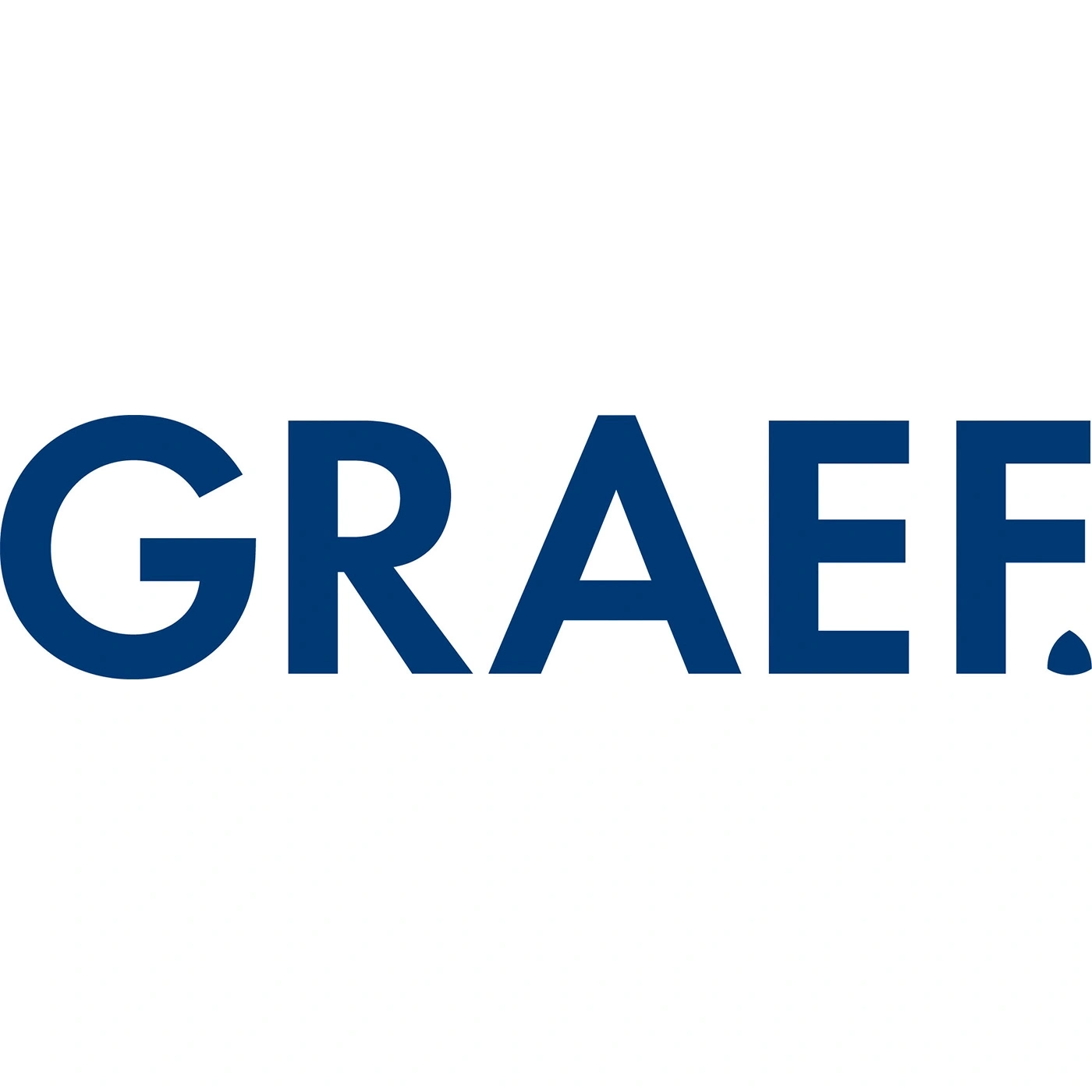GRAEF Logo in dunkelblau auf weißem Hintergrund, Schriftzug