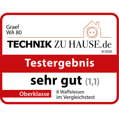 Graef WA 80, Technik zu Hause, Testergebnis sehr gut (1,1), Oberklasse, 8 Waffeleisen im Vergleichstest, 9/2020