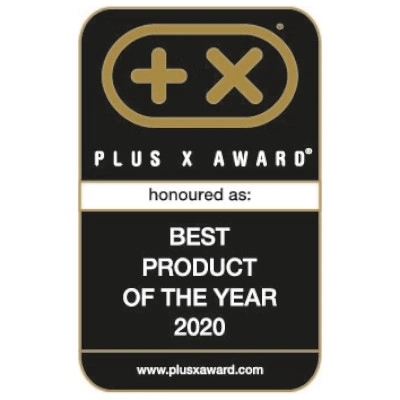 Plus X Award, Meilleur produit de l'année 2020, badge de récompense, www.plusxaward.com