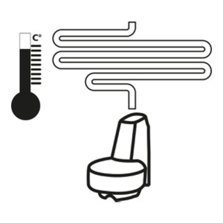 Thermomètre et tuyaux au-dessus d'un siège, système de contrôle de la température.