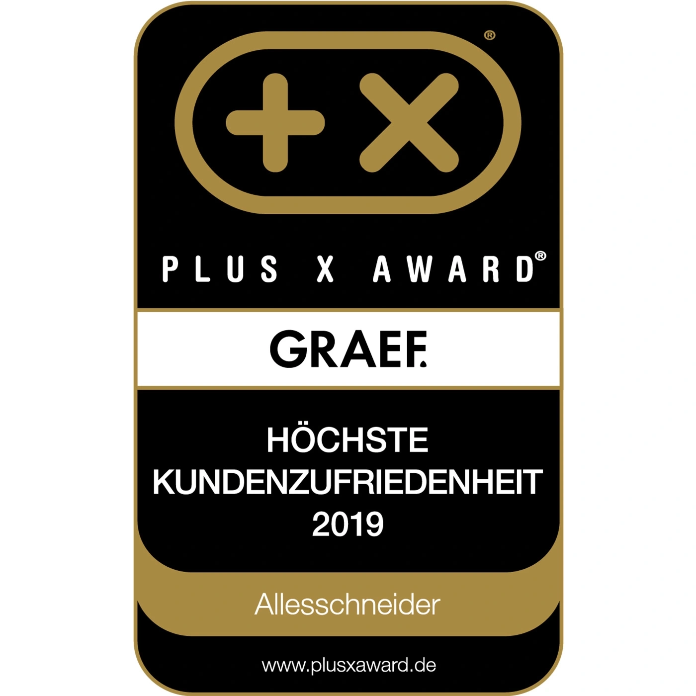Plus X Award pour Graef, Plus haute satisfaction client 2019, Allesschneider