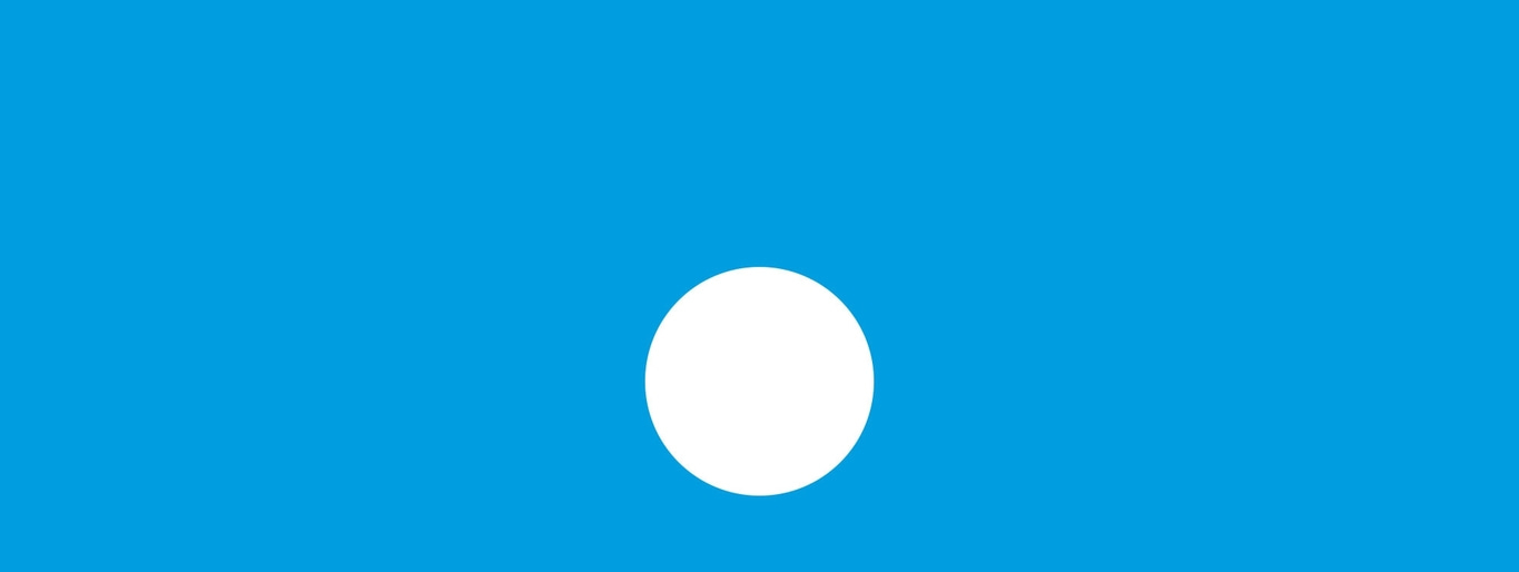 Blauer Hintergrund mit weißem Kreis in der Mitte. Einfaches Design.