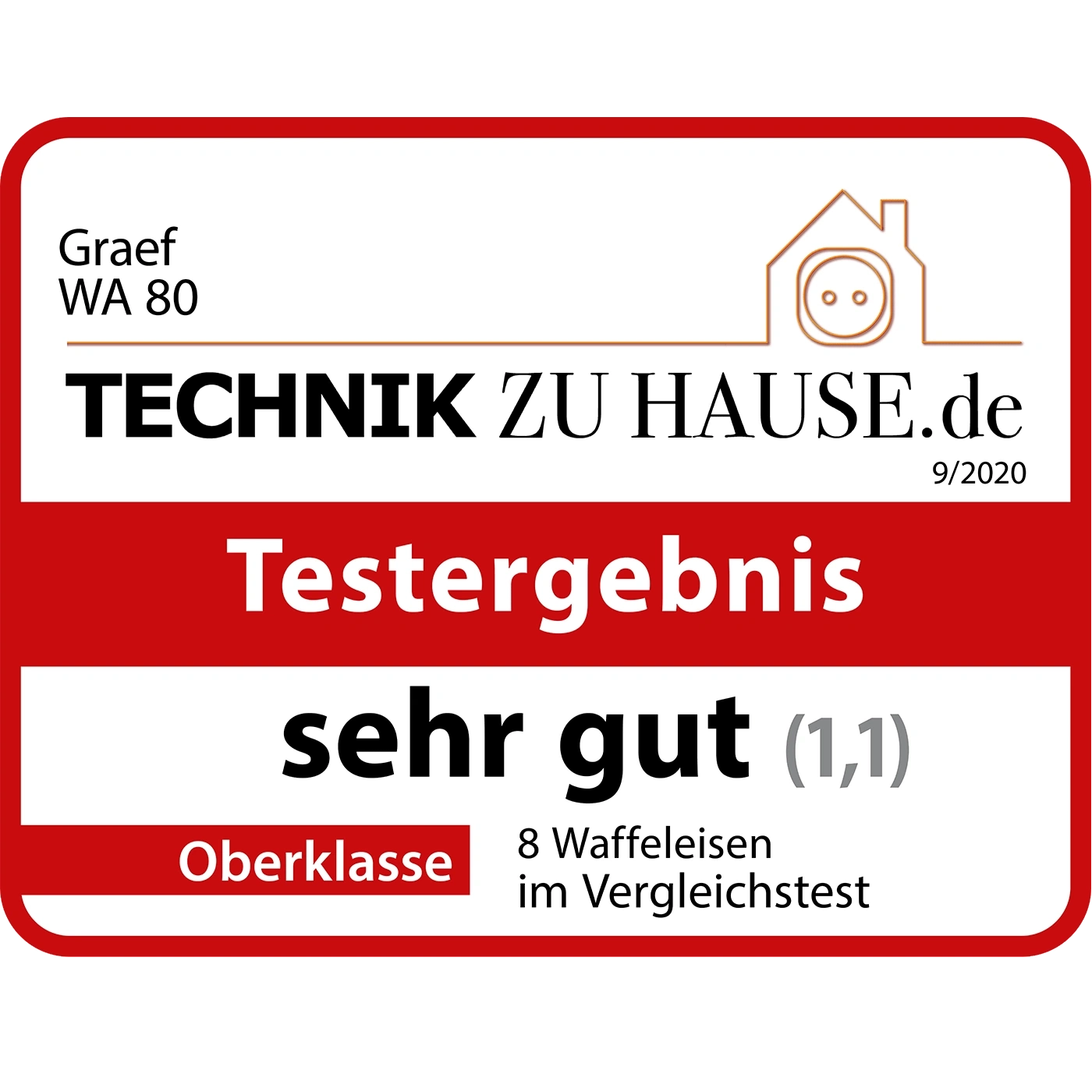 Graef WA 80, Technik zu Hause, very good test result (1.1), top class, 8 waffle irons in comparison test, 9/2020