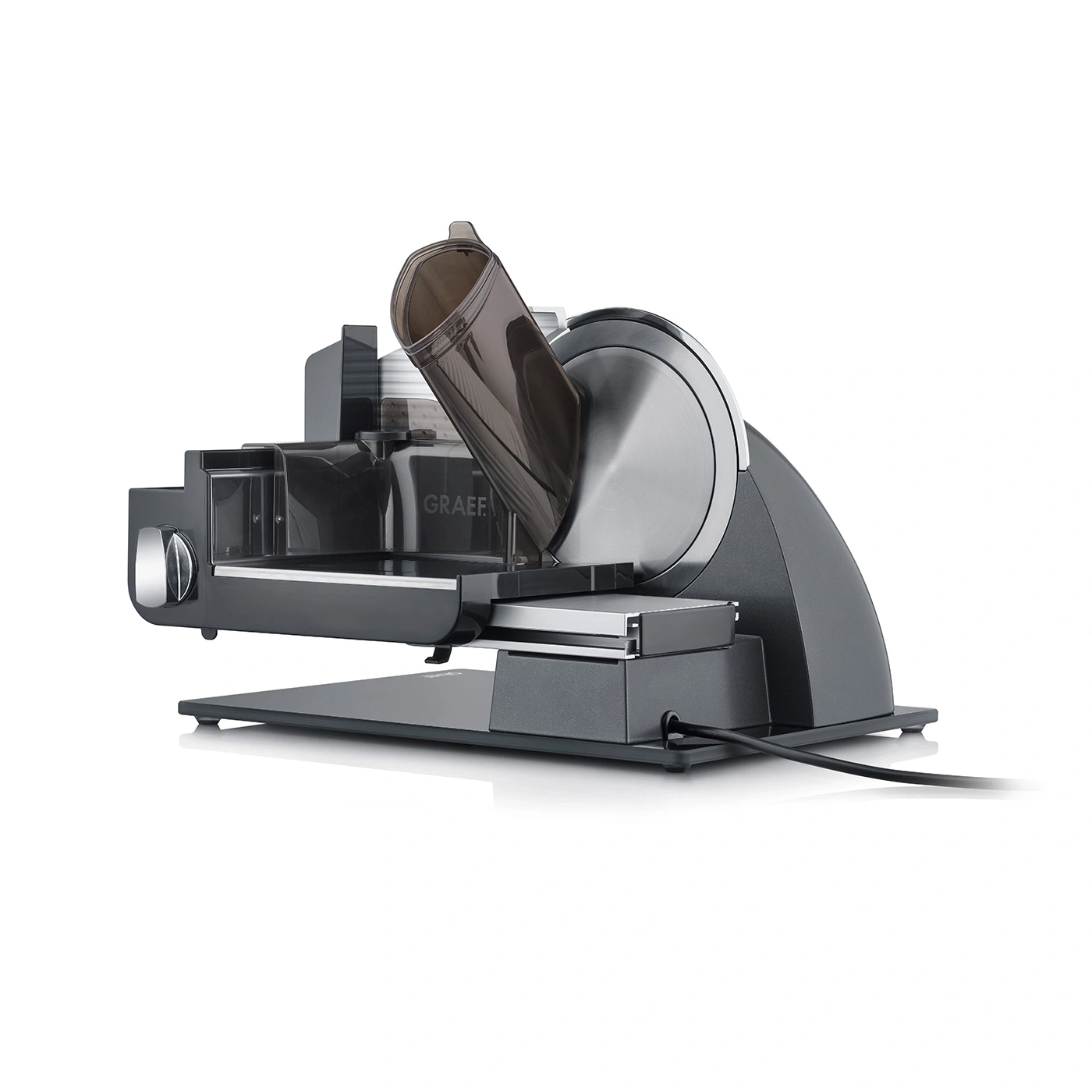 Trancheuse électrique Graef, grise, avec protection transparente, câble