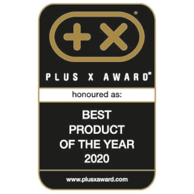 Plus X Award, Meilleur produit de l'année 2020, badge de récompense, www.plusxaward.com