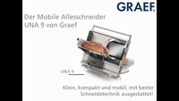 Graef slicer UNA 9, small, compact and mobile, equipped with the best cutting technology!