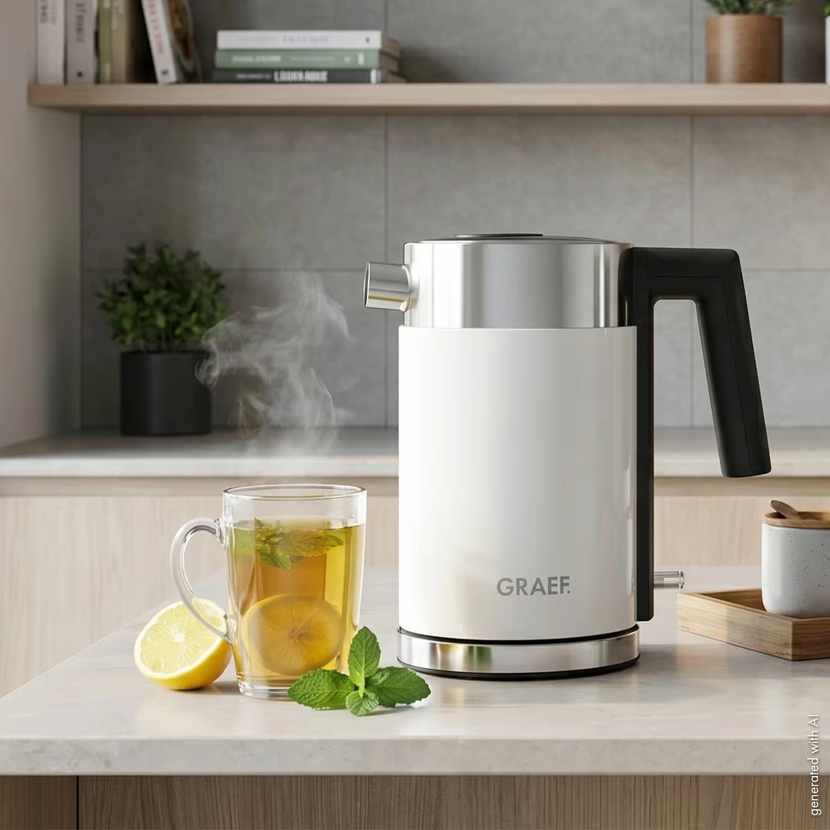 Bouilloire électrique en acier inoxydable WK401 1,0 litres, petite et compacte