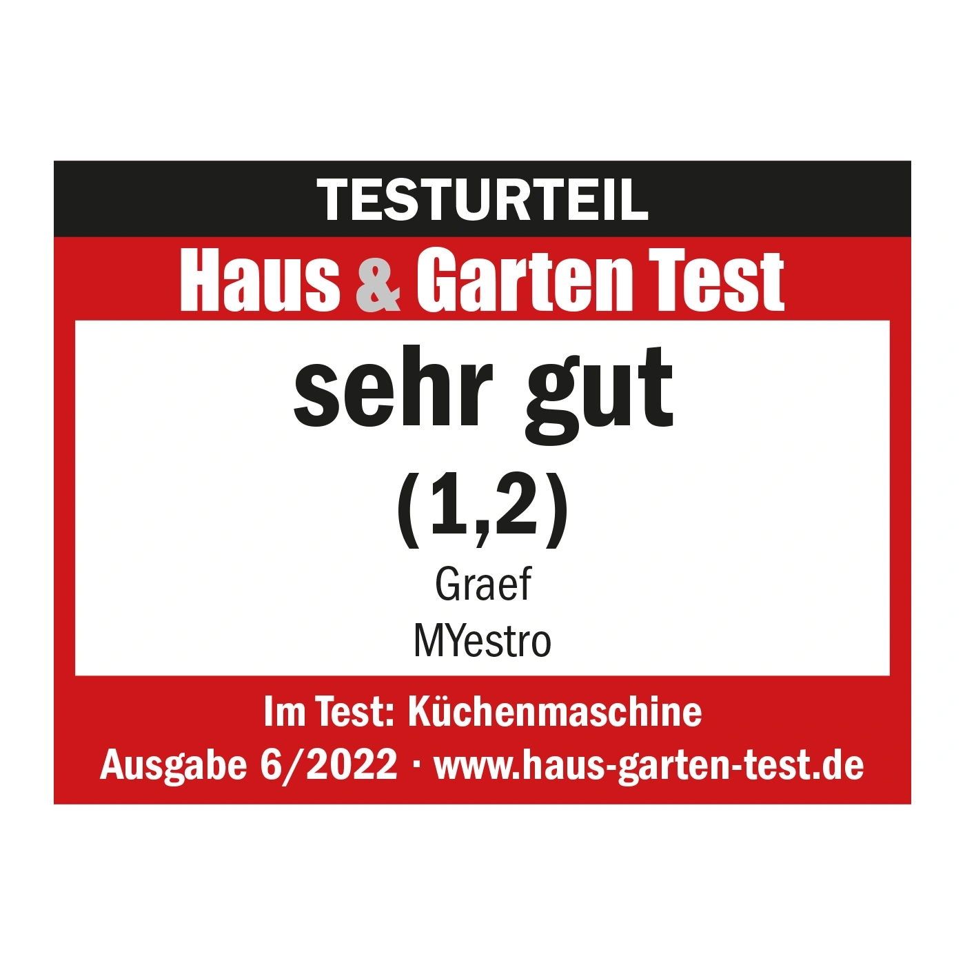 Résultat du test Haus & Garten Test très bon (1,2) Graef MYestro robot culinaire