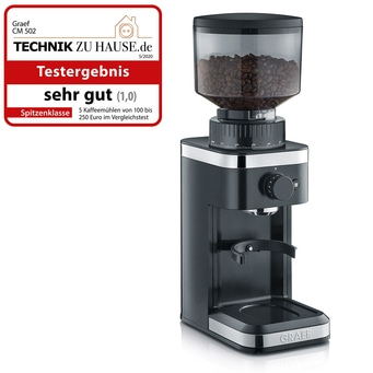 Kaffeemühle von Graef, Testergebnis sehr gut, Spitzenklasse, Technik zu Hause