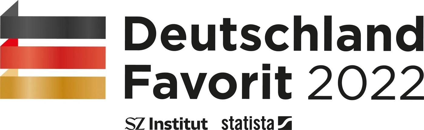Deutschland Favorit 2022 Logo mit den Farben der deutschen Flagge