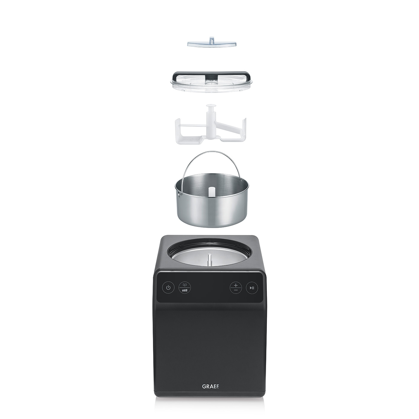Eismaschine IM706, eisenglimmergrau 2-in-1 mit Joghurtfunktion