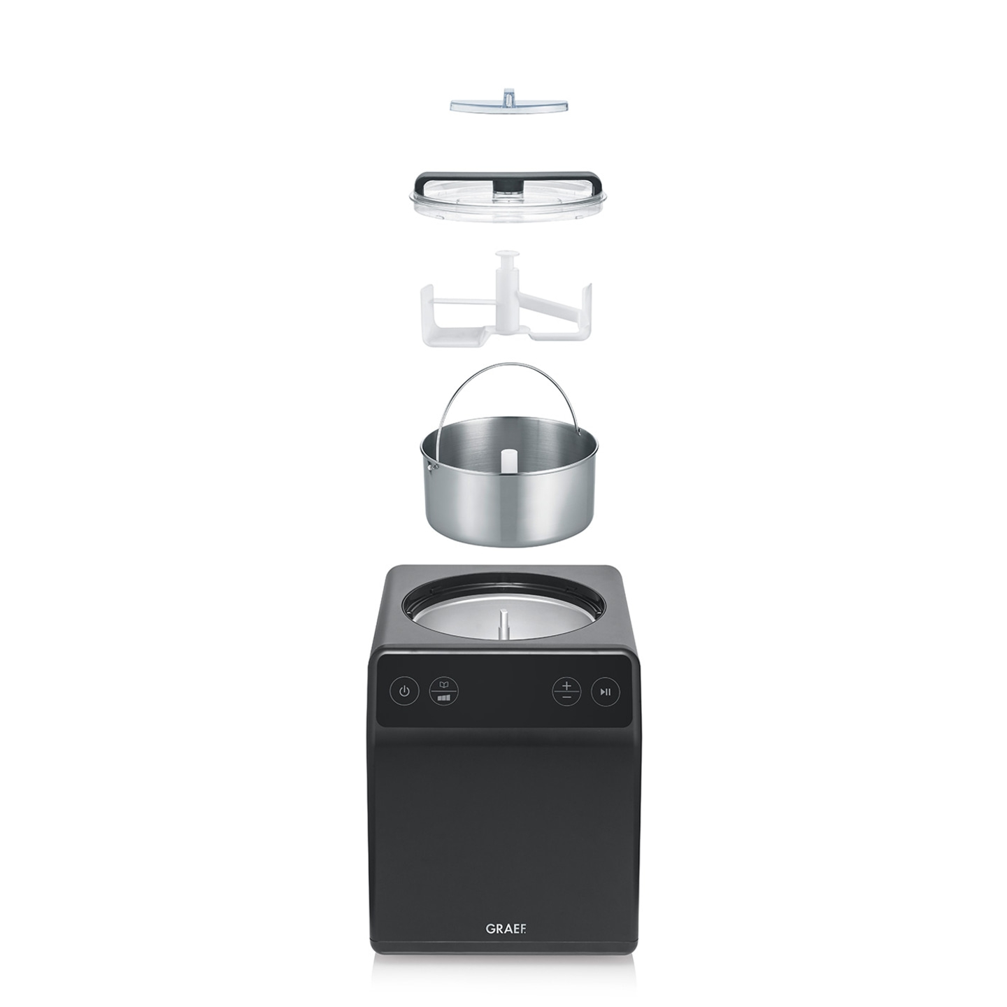 Eismaschine IM706, eisenglimmergrau 2-in-1 mit Joghurtfunktion