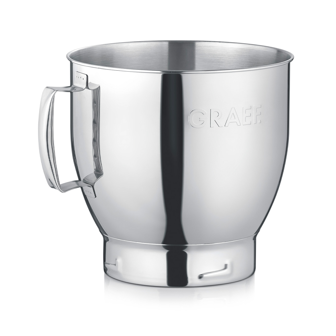 Edelstahl-Behälter mit Griff, poliert, GRAEF-Logo, glänzend, Küchenutensil, Metall