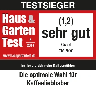 Test winner Haus & Garten Test 2014, Graef CM 900, very good, electric coffee grinders, optimal choice