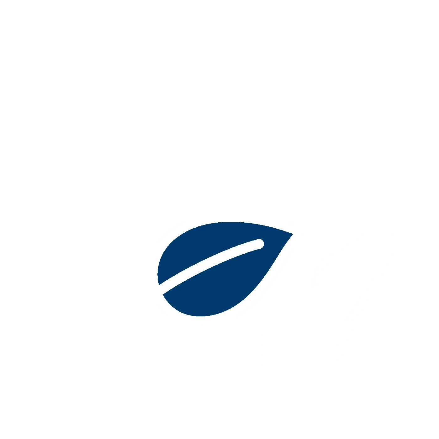 Logo bleu avec ligne blanche et barre noire, design minimaliste et moderne.
