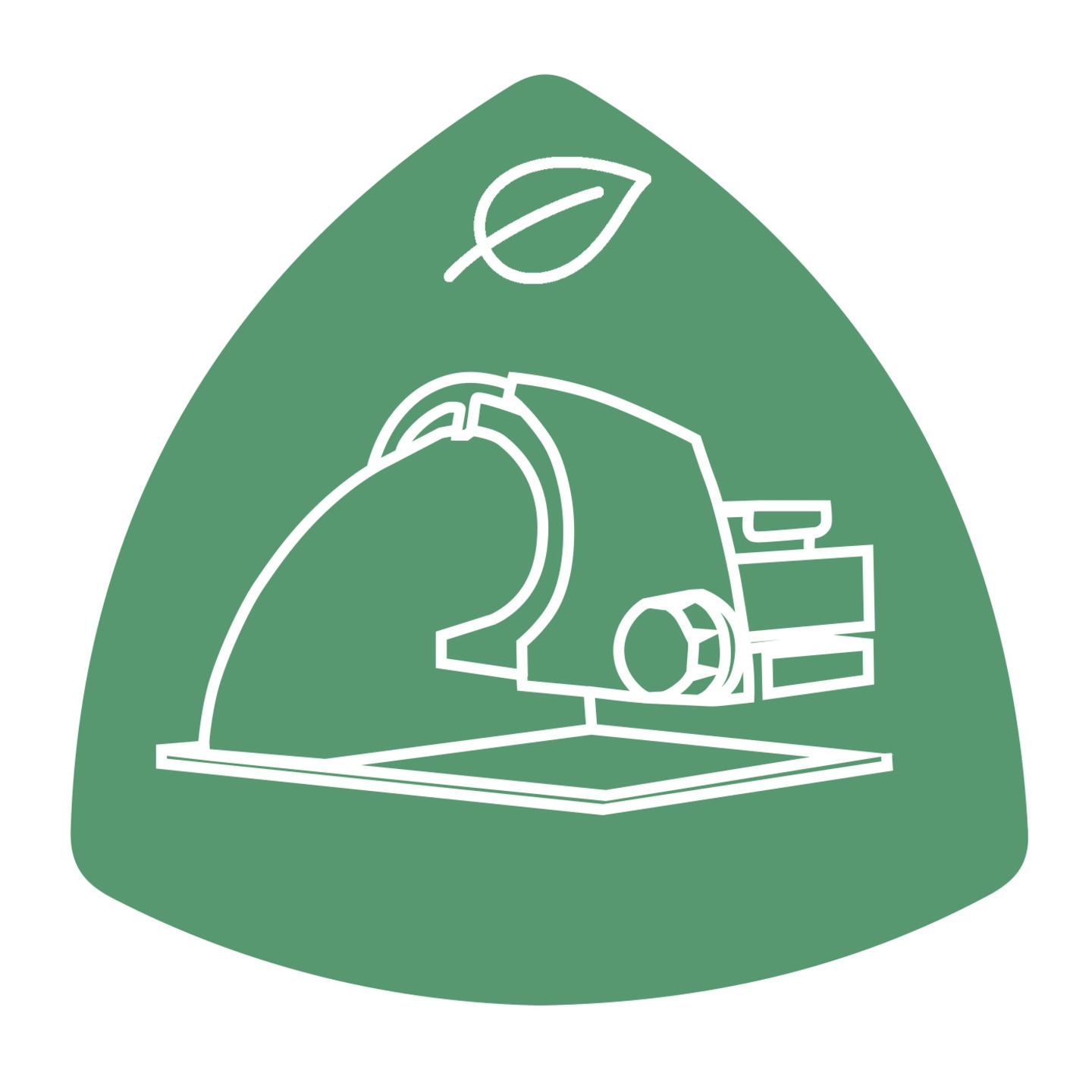 Eco-friendly vacuum cleaner with leaf in green triangle, sustainability concept