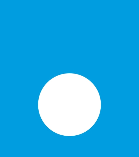 Blauer Hintergrund mit weißem Kreis in der Mitte, minimalistisch und einfach.