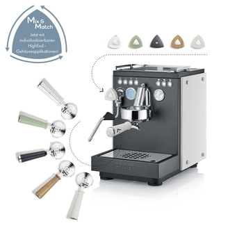Espressomaschine mit austauschbaren Teilen, Mix & Match, Gehäuseapplikationen, HighEnd.
