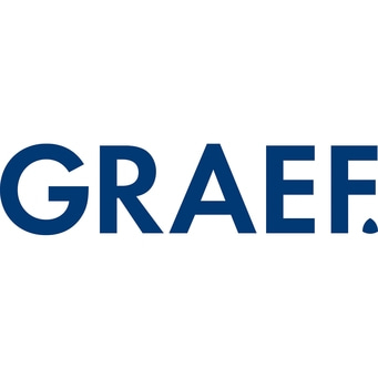 GRAEF Logo in dunkelblau auf weißem Hintergrund, Schriftzug
