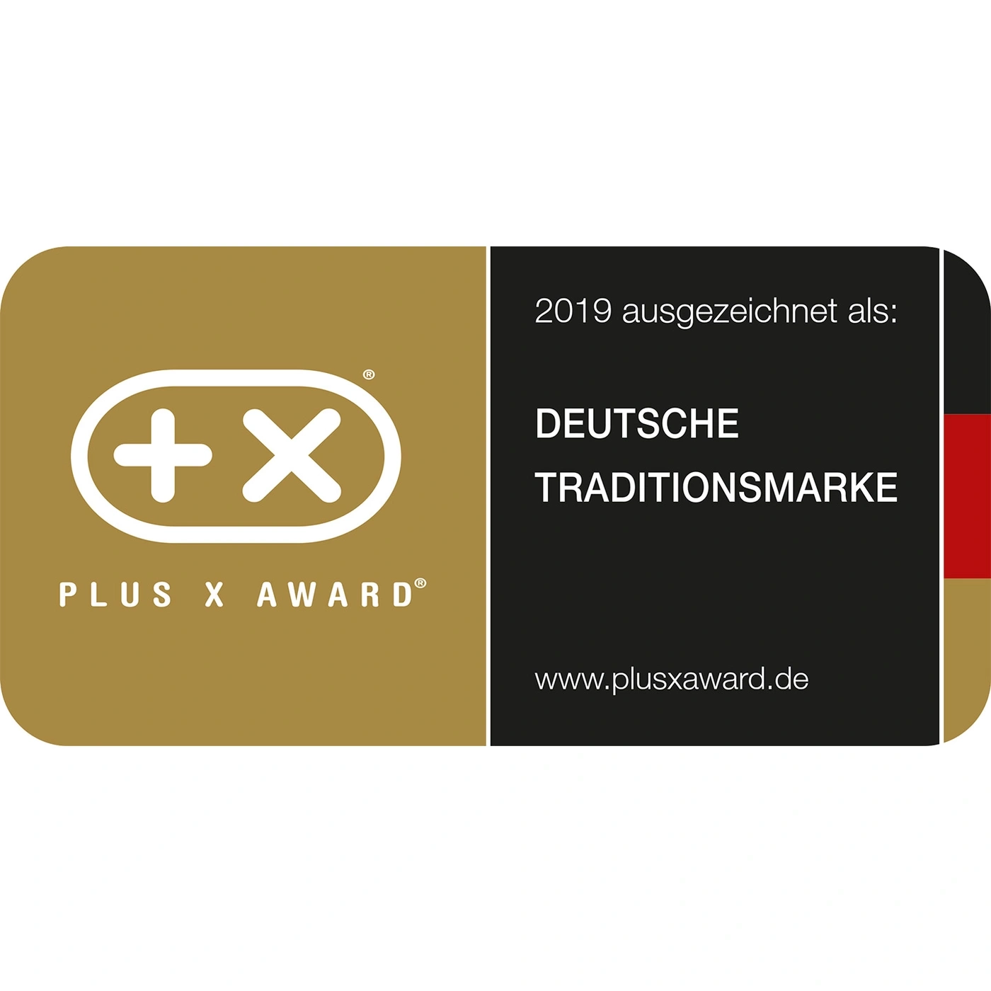 Plus X Award 2019 reconnu comme marque traditionnelle allemande